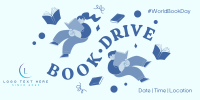 Donate Books, Fill Hearts Twitter Post Design