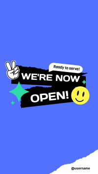 We're Open Stickers Facebook Story Design