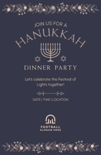 Floral Hanukkah Invitation Image Preview