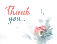 Watercolor Floral Thank You Card Image Preview