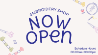 Cute Embroidery Shop Facebook Event Cover Design