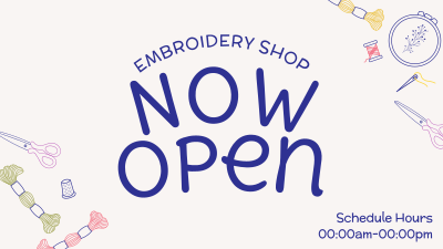 Cute Embroidery Shop Facebook event cover Image Preview