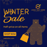 Polar Bear Shopping Instagram Post Design