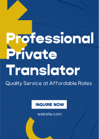 Professional Private Translator Flyer Design