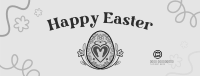 Floral Egg with Easter Bunny Facebook Cover Design