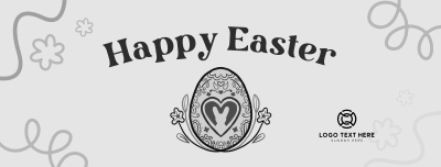 Floral Egg with Easter Bunny Facebook cover Image Preview