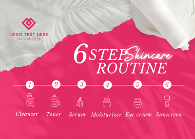 6-Step Skincare Routine Postcard Image Preview