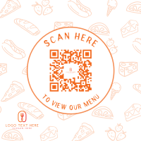 Scan Here Food Pattern Instagram Post Design