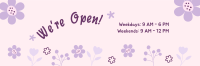 We're Open Flower Power Twitter header (cover) Image Preview