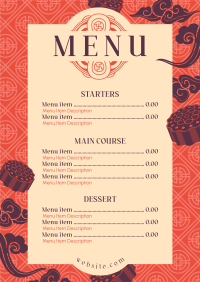 Cloudy Oriental Cuisine Menu Design