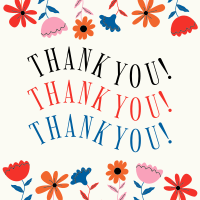 Dainty Floral Thank You Instagram Post Design