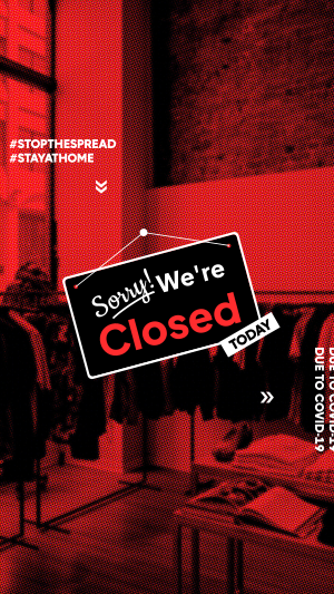 We're Closed Sign Facebook story Image Preview