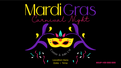 Mardi Gras Carnival Night Facebook event cover Image Preview