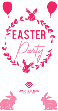 Easter Bunny Party Wreath Invitation Design