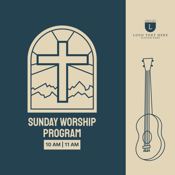 Sunday Worship Program Instagram Post Design Image Preview