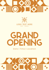 Geometric Retro Opening Flyer Design