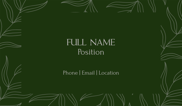 Leaves Pattern Business Card Design Image Preview