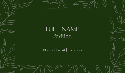 Leaves Pattern Business Card Image Preview