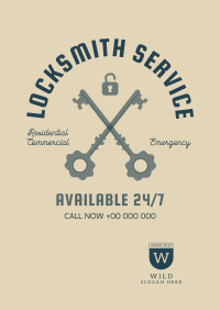 Vintage Locksmith Poster Design