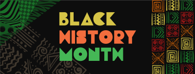 Patterned Black History Facebook cover Image Preview