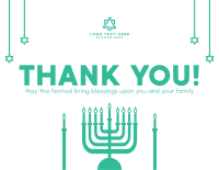 Hanukkah Festival  Thank You Card Design