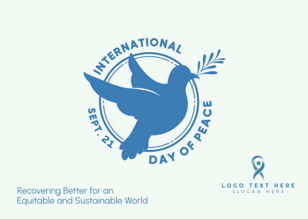 Day Of Peace Dove Badge Postcard Design Image Preview
