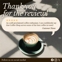 Minimalist Coffee Shop Review Instagram post Image Preview