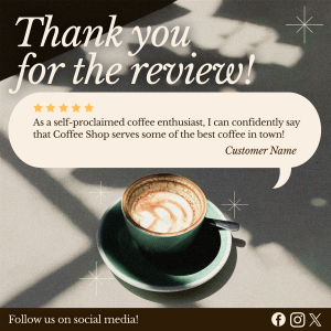 Minimalist Coffee Shop Review Instagram post Image Preview