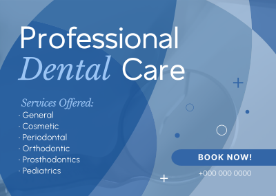 Professional Dental Care Services Postcard Image Preview