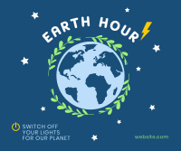 Recharging Earth Hour Facebook Post Design