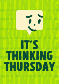 Cute Speech Bubble Thinking Thursday Flyer Design