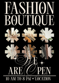 Quirky Boutique Business Hours Poster Design