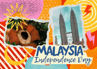 Quirky Collage Malaysia  Postcard Design