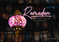 Ramadan Stained Lamp Postcard Image Preview