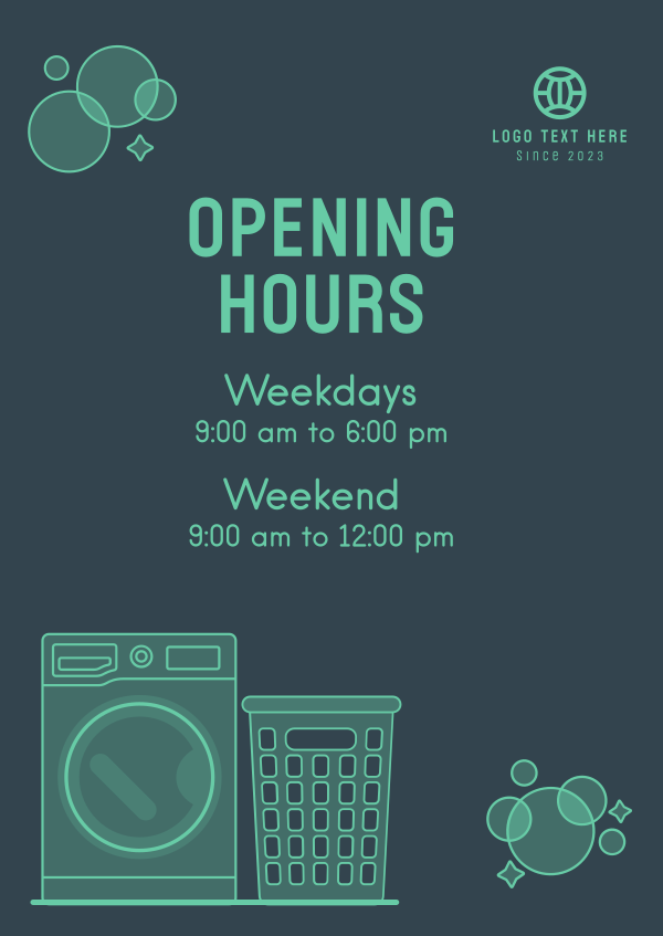 Laundry Shop Hours Poster Design Image Preview