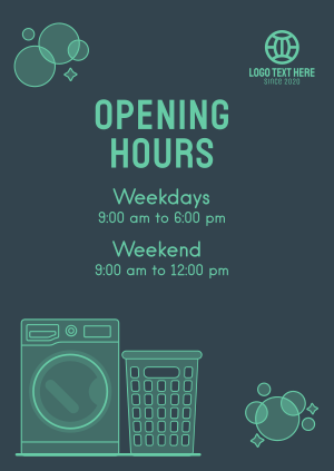 Laundry Shop Hours Poster