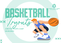 Basketball Tryouts Postcard Image Preview