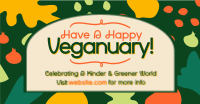 Playful Veganuary Greetings Facebook Ad Preview