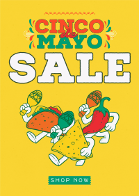 Cinco De Mayo Mascot Sale Poster Design