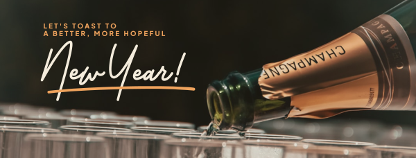 New Year Bubbly Toast Facebook Cover Design Image Preview