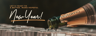 New Year Bubbly Toast Facebook cover Image Preview