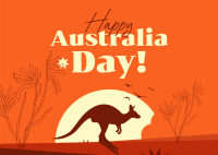 Australian Kangaroo Postcard Design
