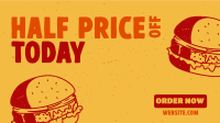 Retro Grilled Burger Facebook Event Cover Design