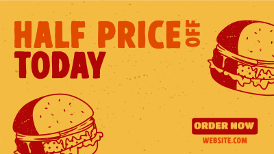 Retro Grilled Burger Facebook event cover Image Preview