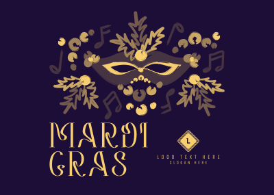 Mardi Gras Glamour Postcard Image Preview