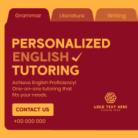 Private Tutor English Instagram Post Design