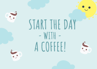 Morning Coffee Postcard Design