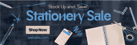 School Supplies Stationery Twitter Header Preview