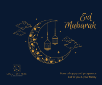 Magical Moon Eid Mubarak Facebook Post Design