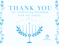 Happy Menorah  Thank You Card Image Preview